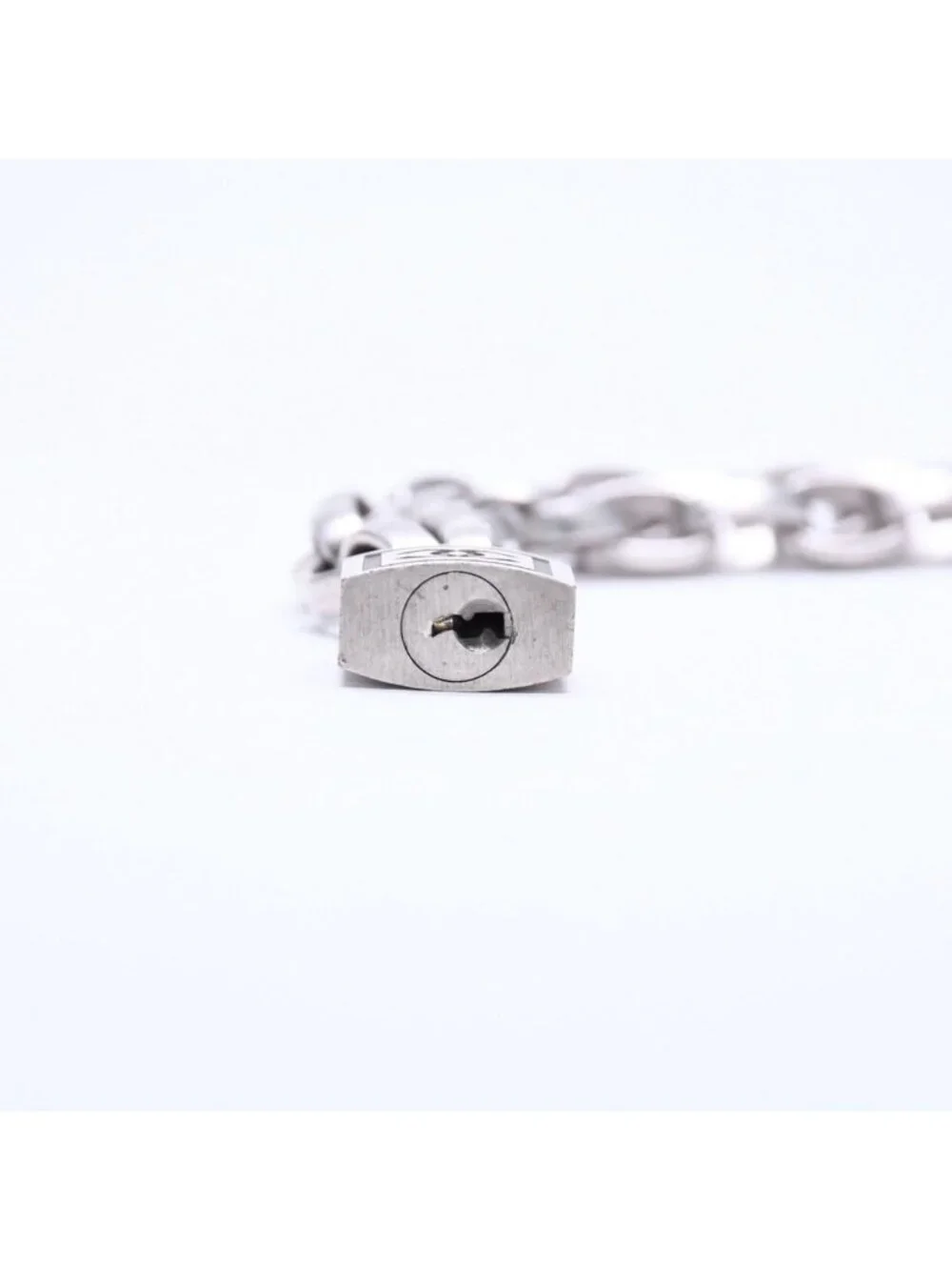 Chanel Necklace Silver Chain CC Logo Metal
